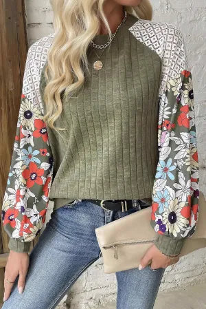 Patchwork Sleeve Blouse