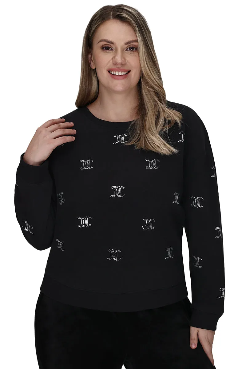 Plus-Size Bling Fleece Sweatshirt