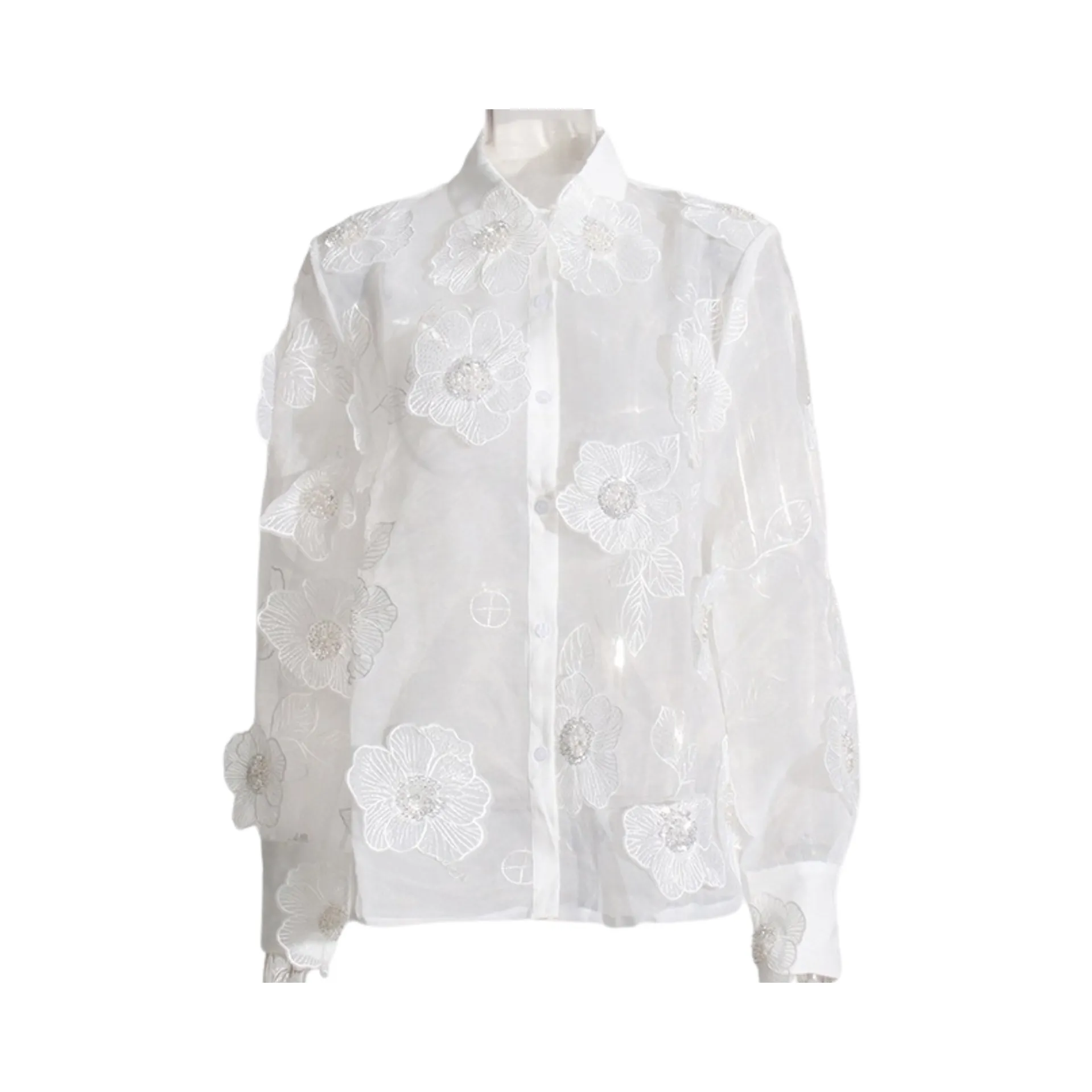 Pre Order:  3D Flowers Organza Blouse