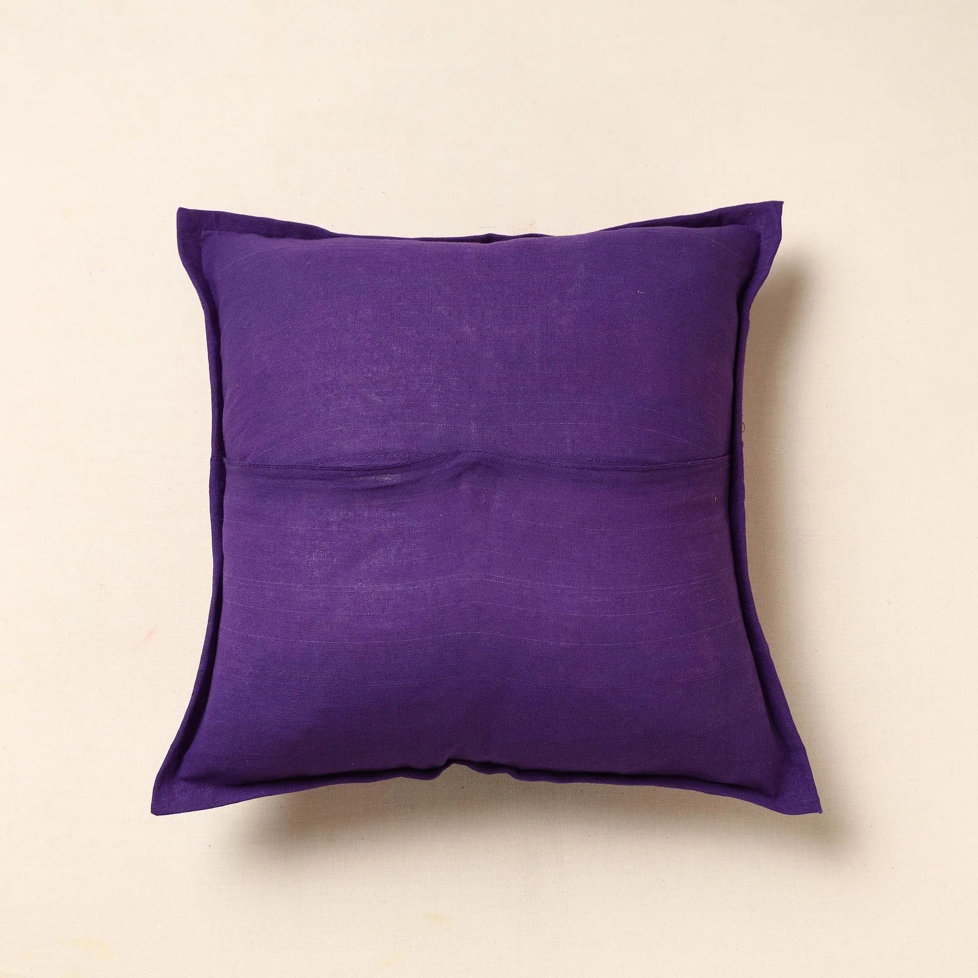 Purple - Khambadiya Patchwork Cotton Cushion Cover (16 x 16 in)