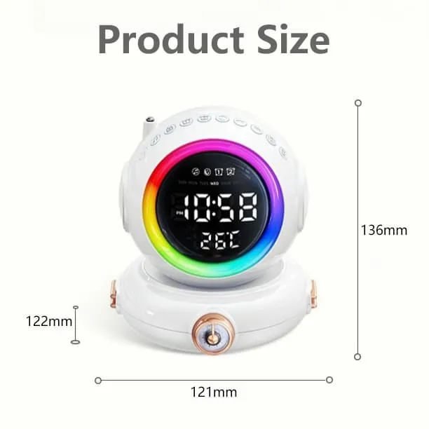 RGB Alarm Clock with Sunrise Simulation Wake Up Light with Remote Control, Astronaut Dual Alarms, Wireless Speaker,Heavy Sleepers, FM Radio, Ideal Gifts for Kids Teens