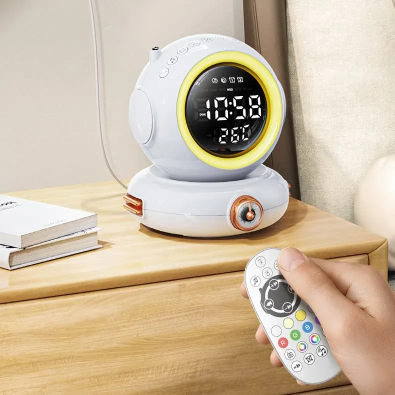 RGB Alarm Clock with Sunrise Simulation Wake Up Light with Remote Control, Astronaut Dual Alarms, Wireless Speaker,Heavy Sleepers, FM Radio, Ideal Gifts for Kids Teens