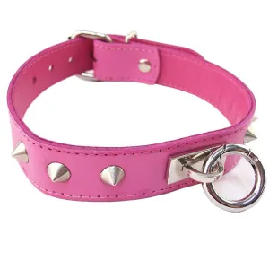 Rouge Garments Pink Studded ORing Studded Collar