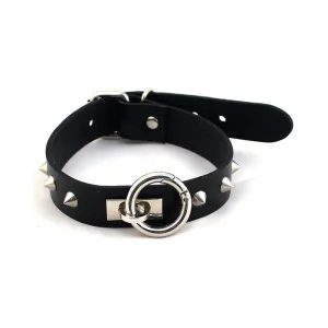 Rouge O-ring Studded Collar (thinner) Black