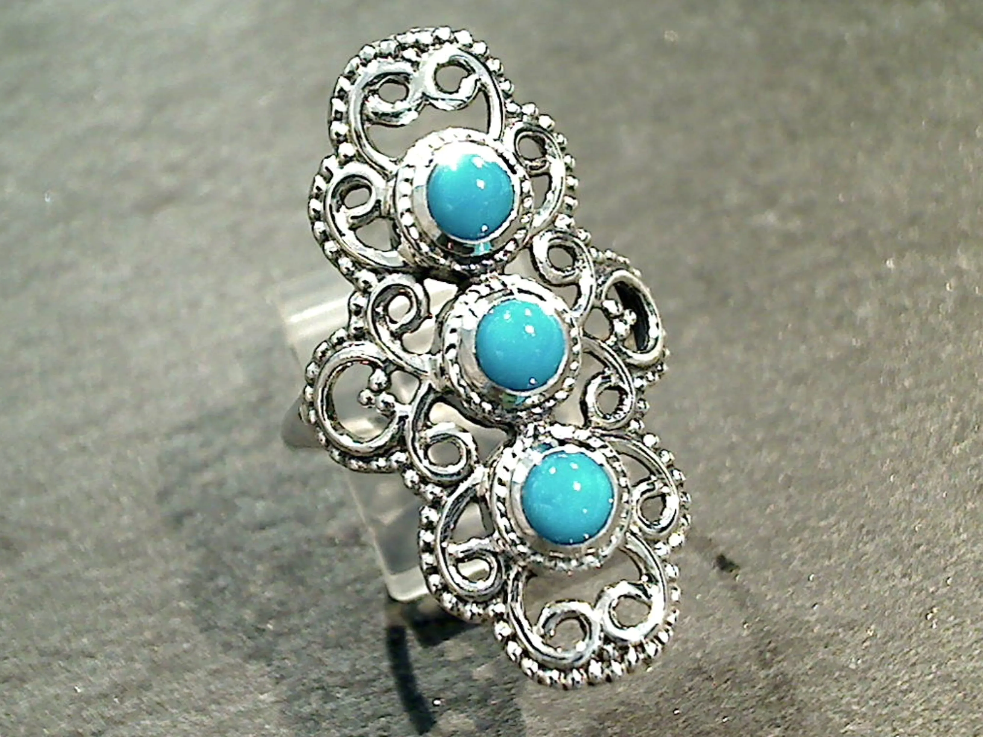 Size 7.25 Turquoise, Sterling Silver Ring