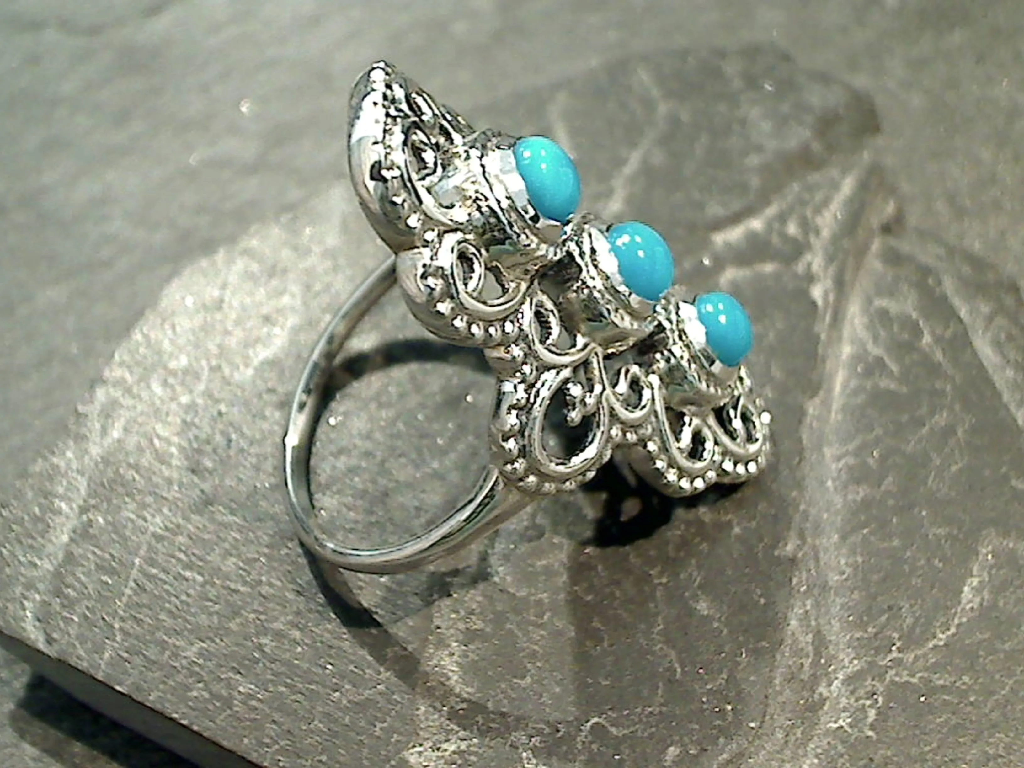 Size 7.25 Turquoise, Sterling Silver Ring