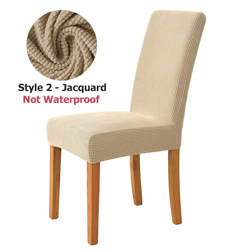 Slipcover Waterproof Elastic Jacquard Chair Cover for Dining Room Chair Covers for Chairs Kitchen Wedding Hotel Banquet Protector Seat