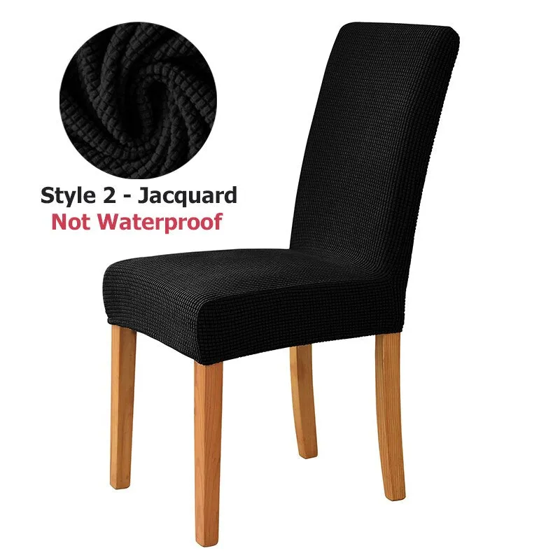 Slipcover Waterproof Elastic Jacquard Chair Cover for Dining Room Chair Covers for Chairs Kitchen Wedding Hotel Banquet Protector Seat