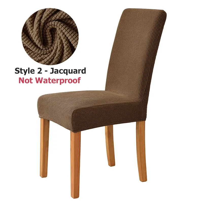 Slipcover Waterproof Elastic Jacquard Chair Cover for Dining Room Chair Covers for Chairs Kitchen Wedding Hotel Banquet Protector Seat