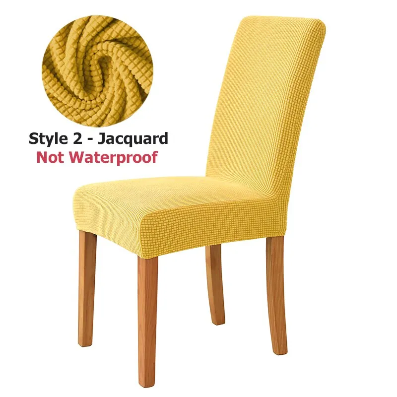 Slipcover Waterproof Elastic Jacquard Chair Cover for Dining Room Chair Covers for Chairs Kitchen Wedding Hotel Banquet Protector Seat