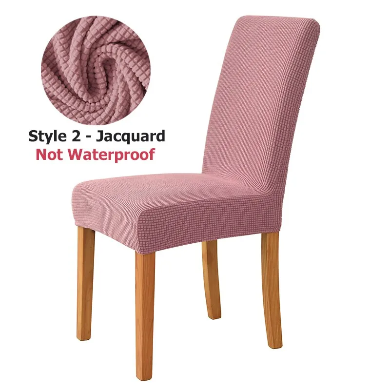 Slipcover Waterproof Elastic Jacquard Chair Cover for Dining Room Chair Covers for Chairs Kitchen Wedding Hotel Banquet Protector Seat