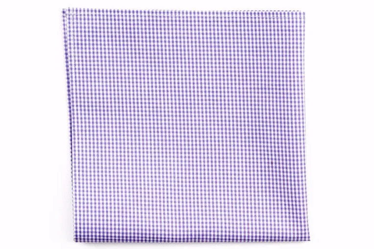 Soft Lavender Mini Check Pocket Square