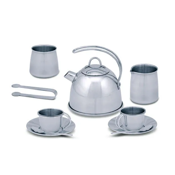 Stainless Steel Tea Set and Storage Stand 11pc