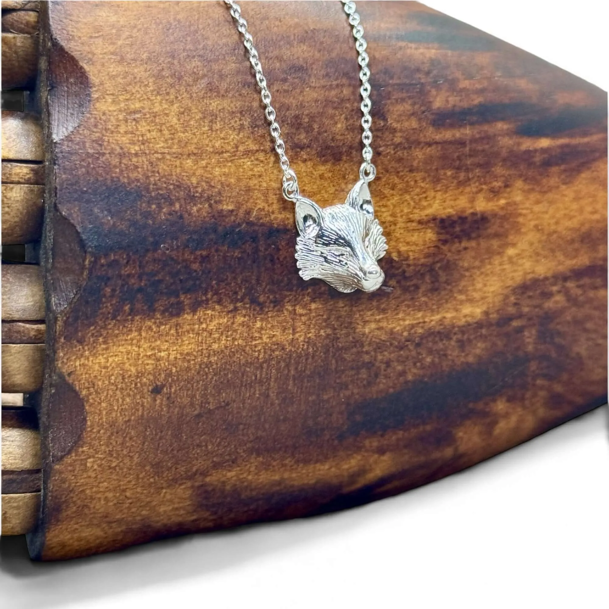 Sterling Silver Fox Head Necklace