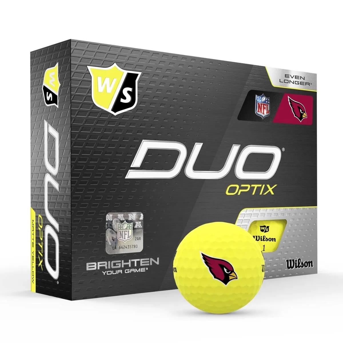 Wilson Staff Duo Optix NFL Team Licensed Golf Balls - Matte Yellow