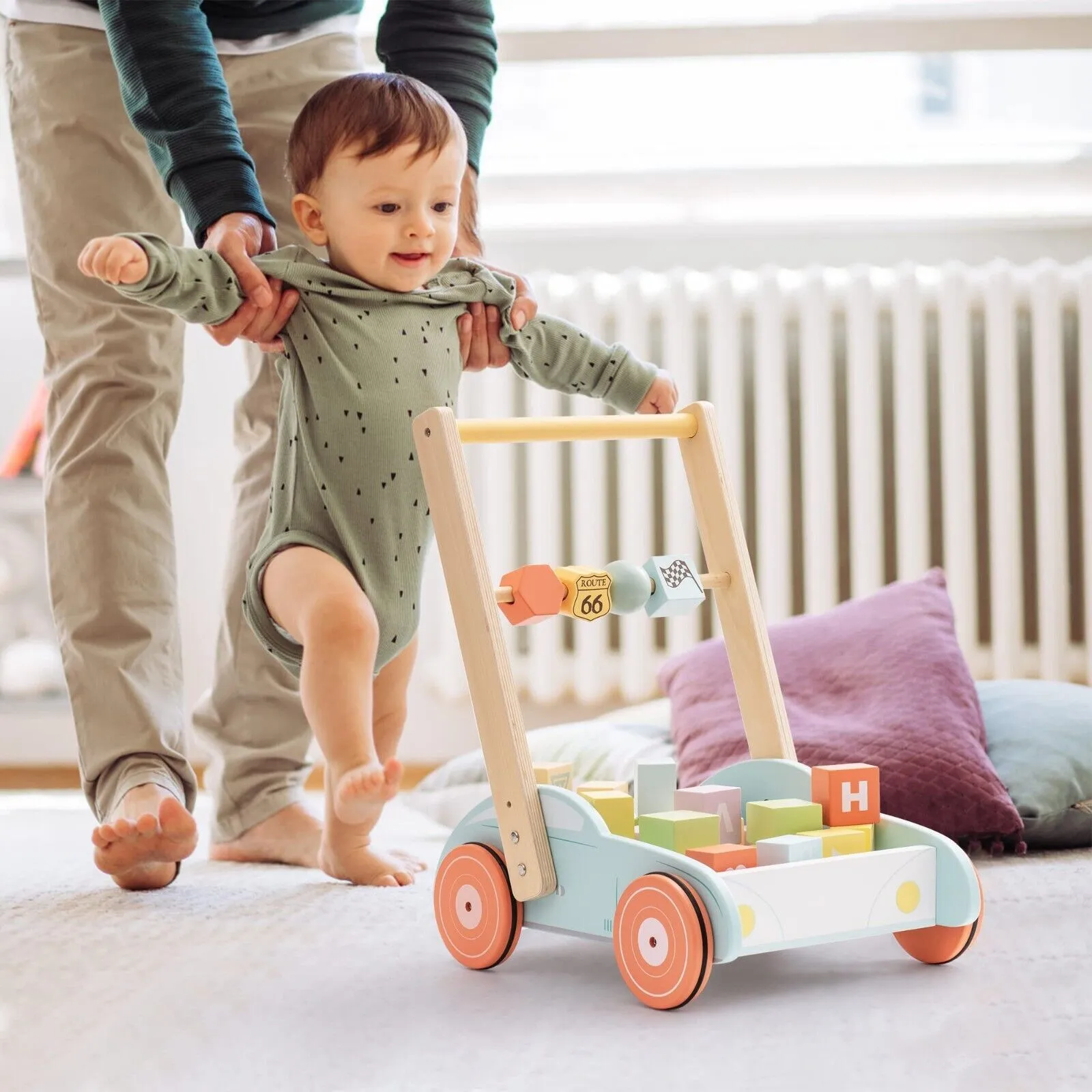 Wooden Baby Walker - Multifunctional Learning Push Toy