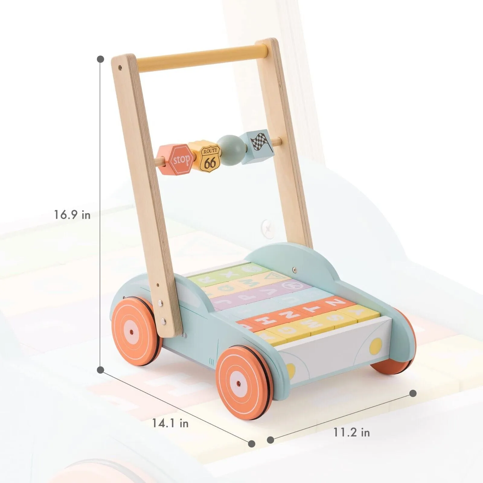 Wooden Baby Walker - Multifunctional Learning Push Toy