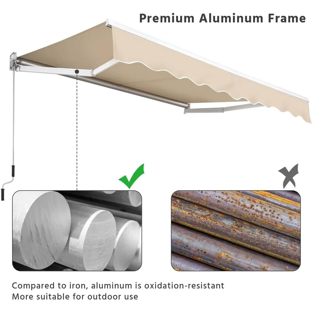 Yaheetech 8 × 6.5 Ft Manual Retractable Patio Awning