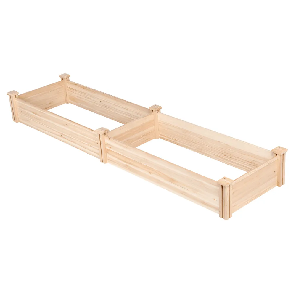 Yaheetech 8×2ft Wooden Horticulture Raised Garden Bed