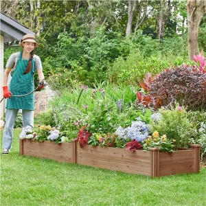 Yaheetech 8×2ft Wooden Horticulture Raised Garden Bed